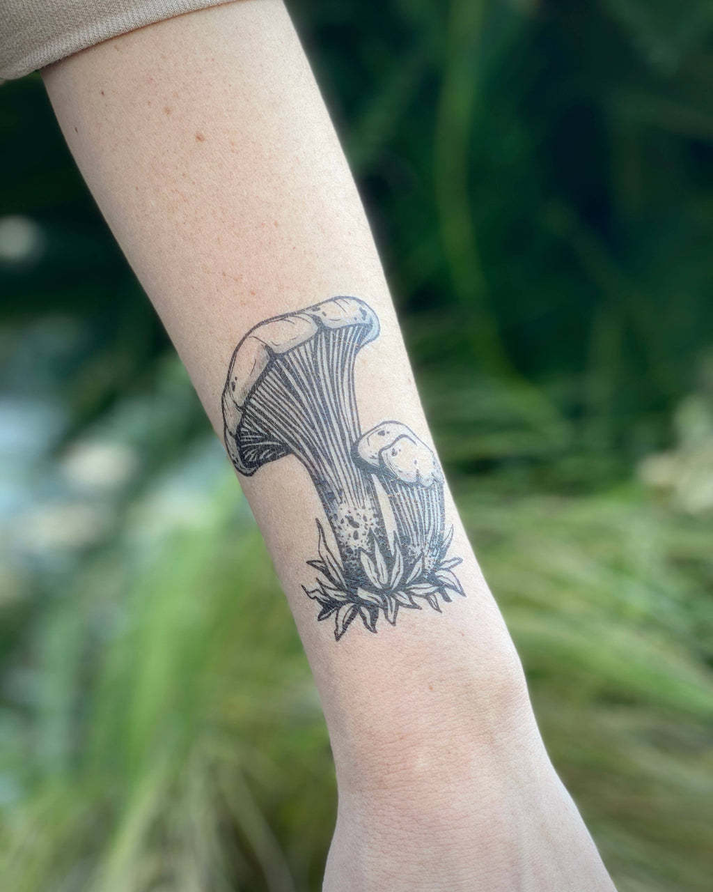 Chanterelle Mushroom Temporary Tattoo