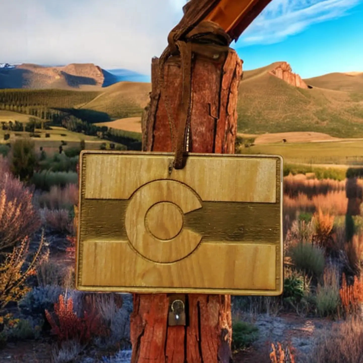 Hand-painted Birch Ornaments Colorado Flag