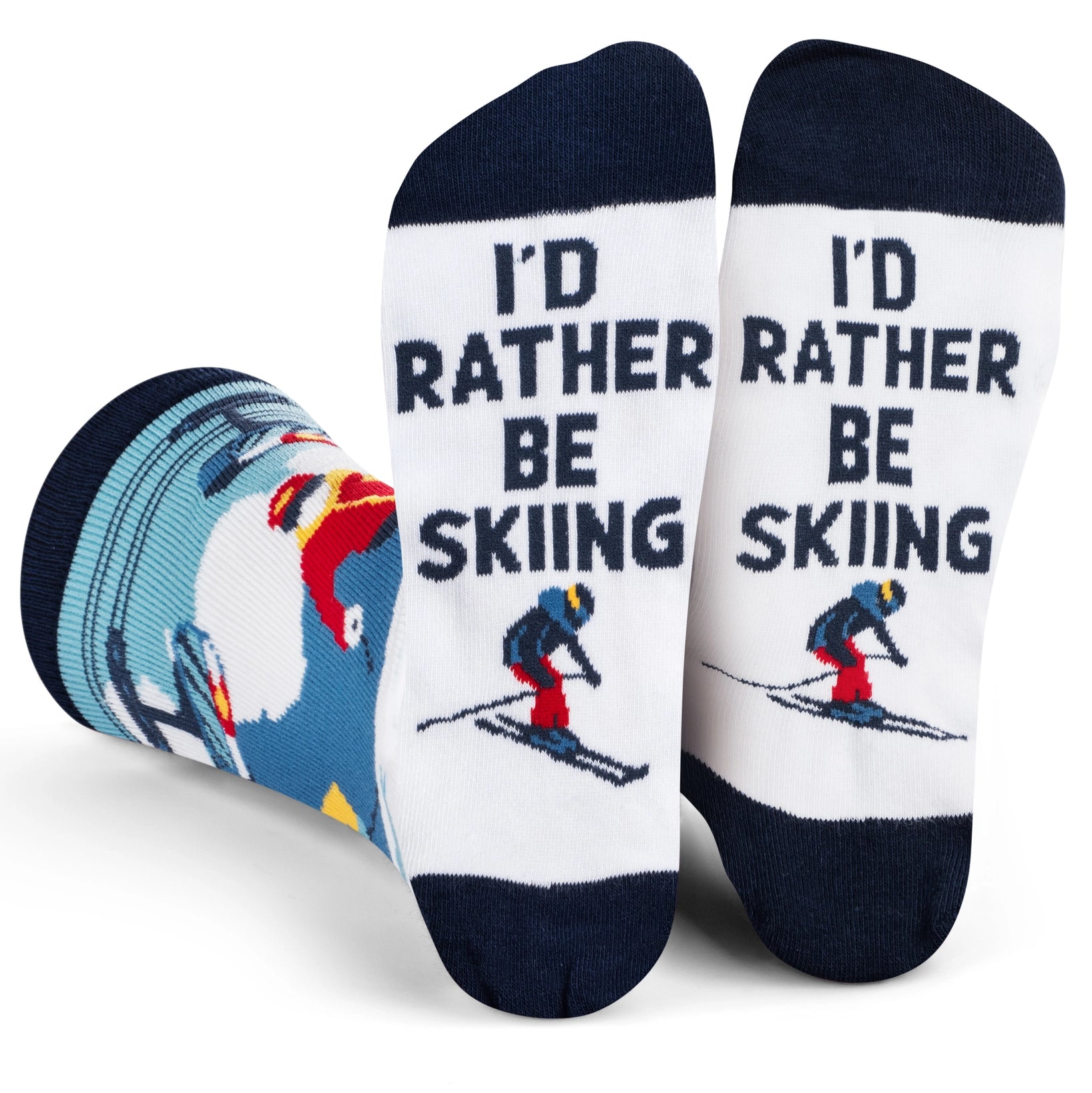 Fun Socks I'd Rather Be Skiing