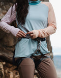 Women's Recycled Ascent UPF50 Sun Hoodie Block Dusty Blue