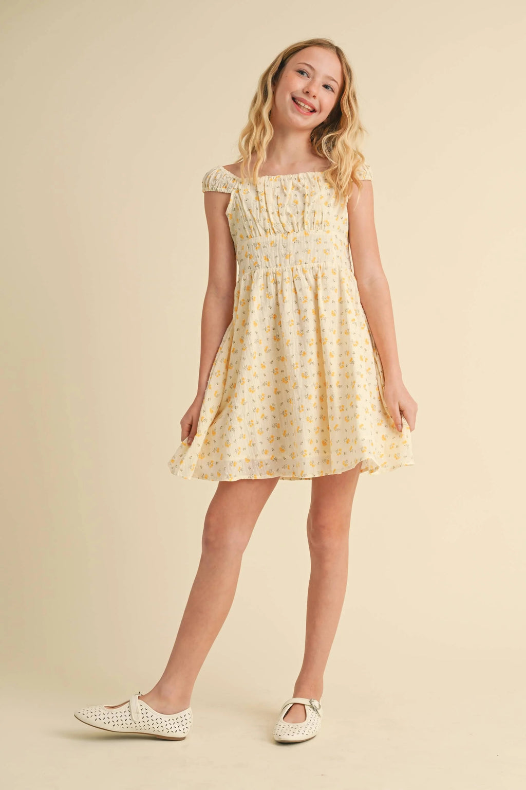 Corset Ruched Shoulder Dress