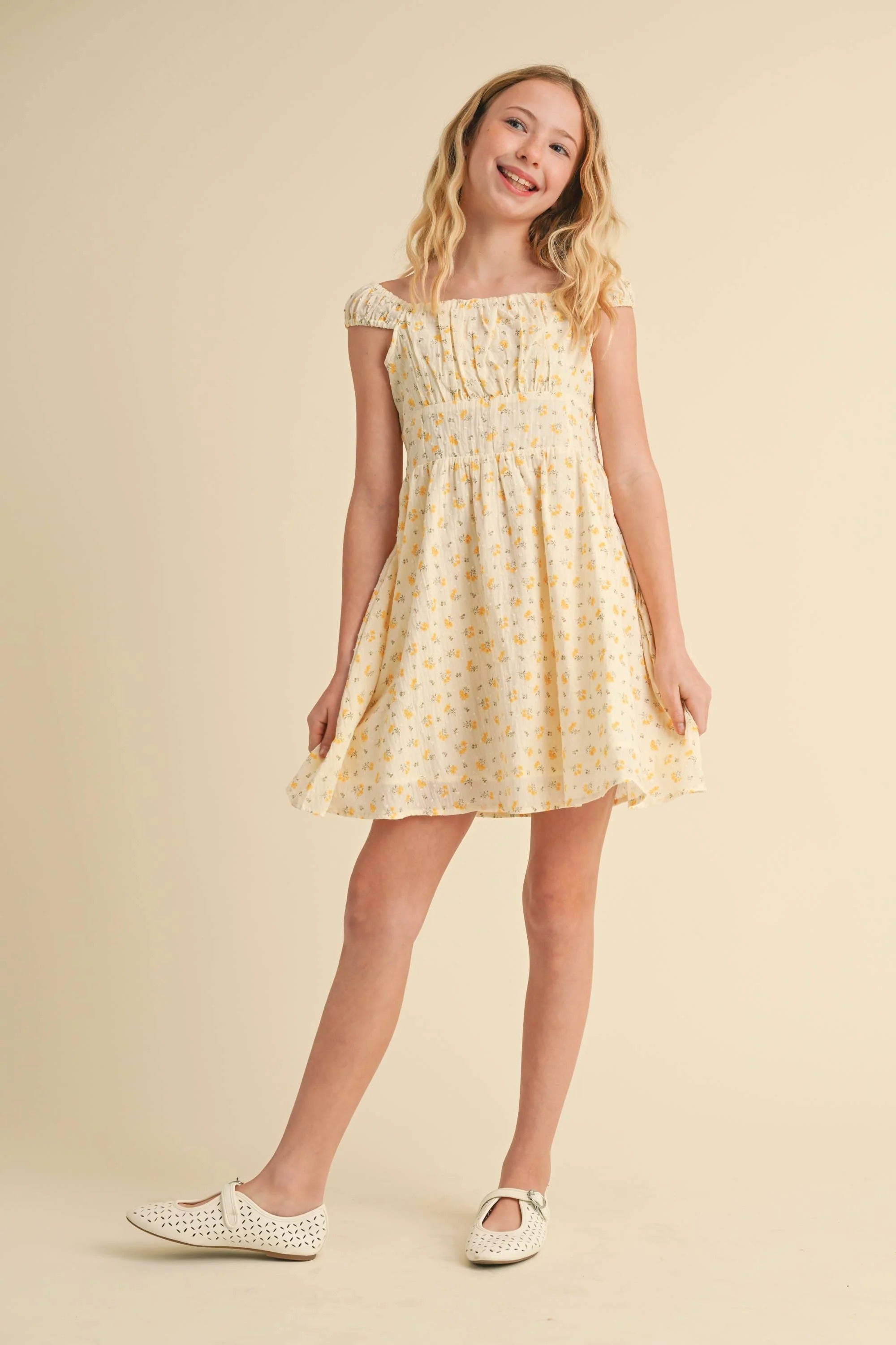 Corset Ruched Shoulder Dress