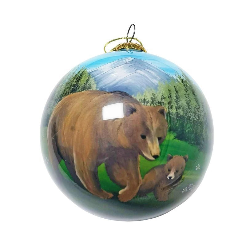 Hand Painted Glass Ornaments Bear & Wildlife