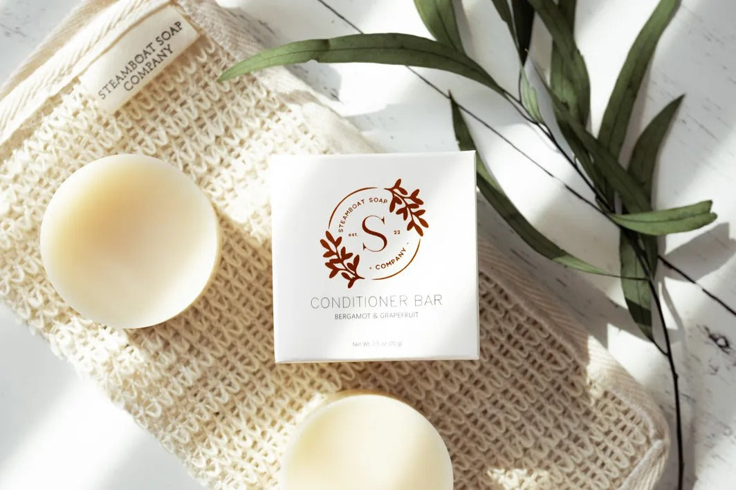 Steamboat Conditioner Bar - Handmade & Natural Light Detangling - Bergamot & Grapefruit