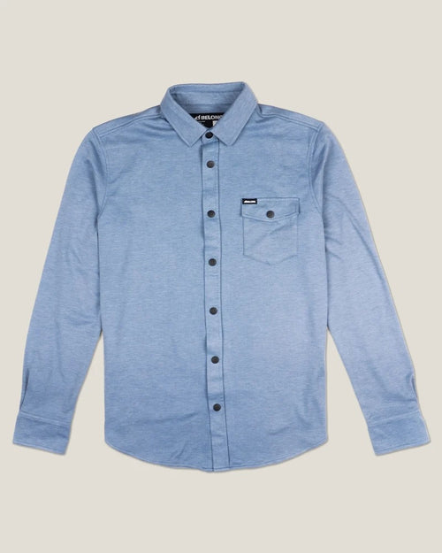 Men's Sherman Fleece Button Up Dusty Blue