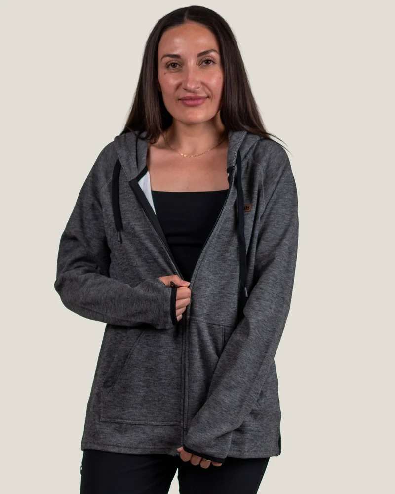 Belong Designs Women's Torreys Fleece Full Zip Hoodie Ash