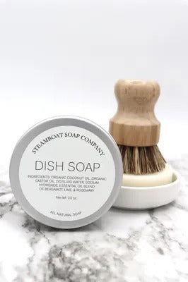 Ceramic Soap Dish and Brush