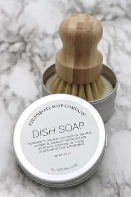 Steamboat Soap Company Ceramic Soap Dish and Brush