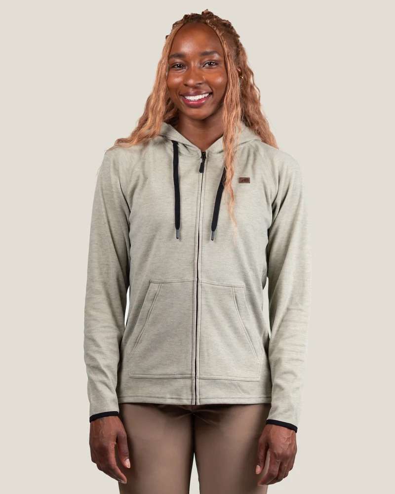 Belong Designs Women's Torreys Fleece Full Zip Hoodie Beige