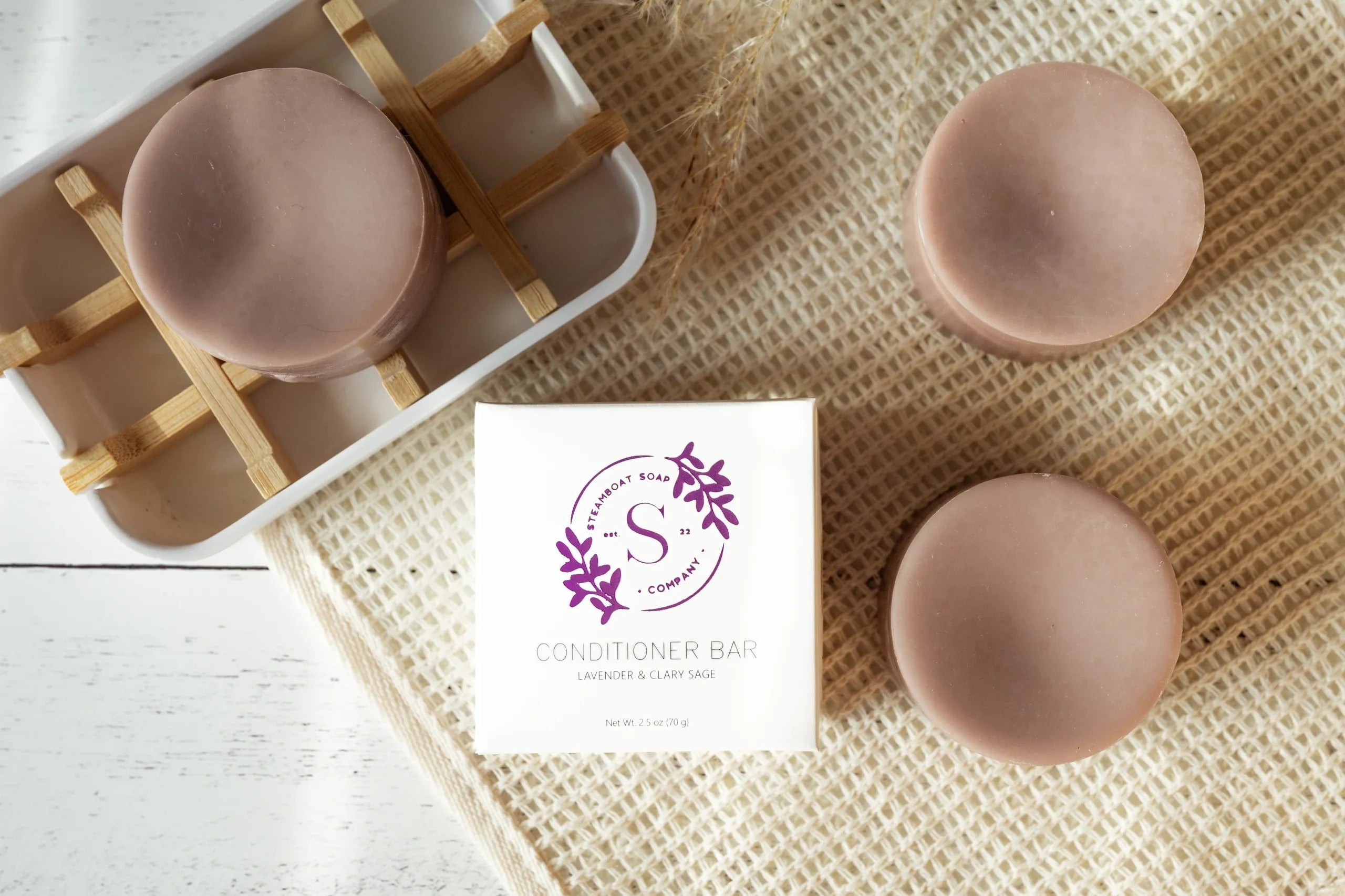 Handmade & Natural Local Colorado Conditioner Bar Deeply Nourishing - Lavender & Clary Sage