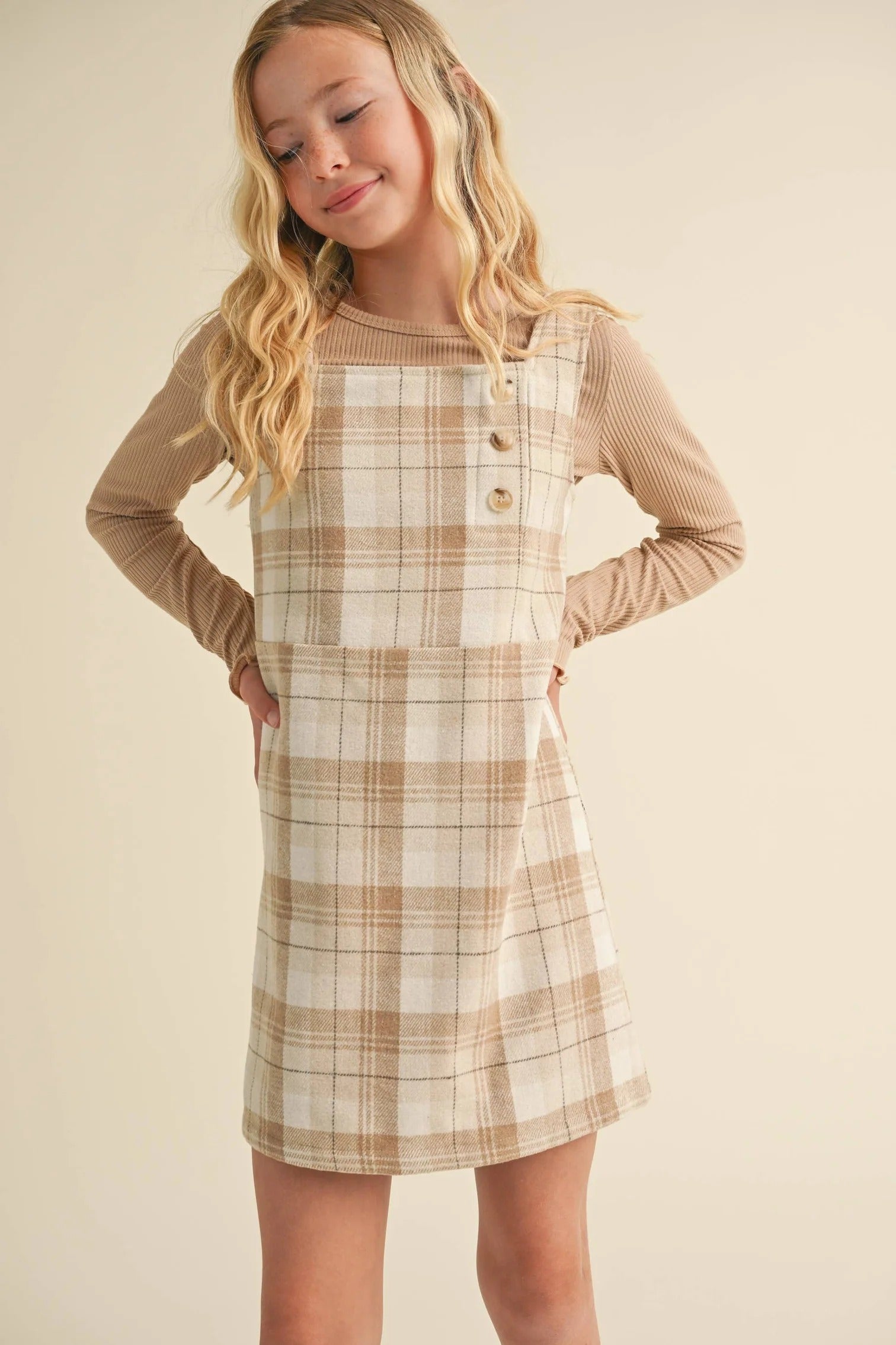 heart and arrow Kids Plaid Sheath Dress