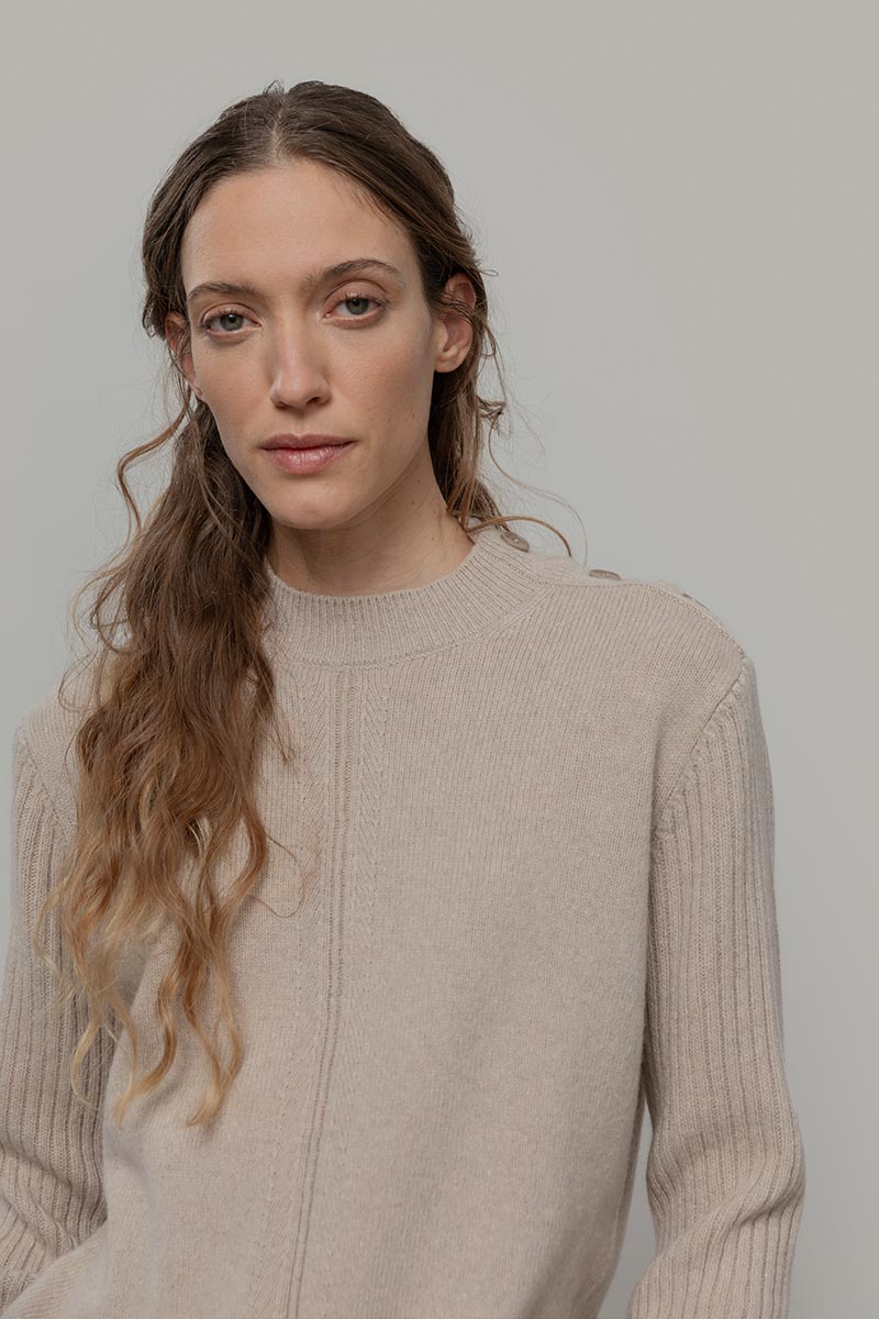 Barbara Women's Recycled Cashmere Mock-Neck Sweater