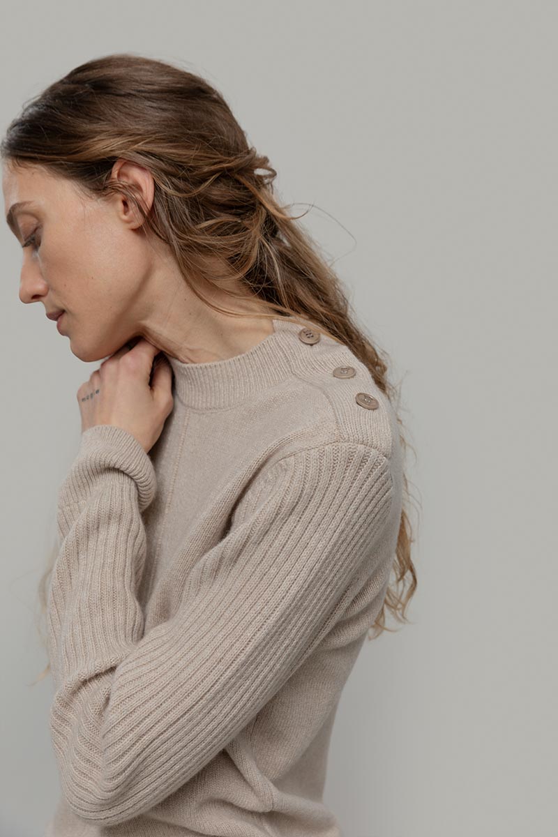 Barbara Women's Recycled Cashmere Mock-Neck Sweater