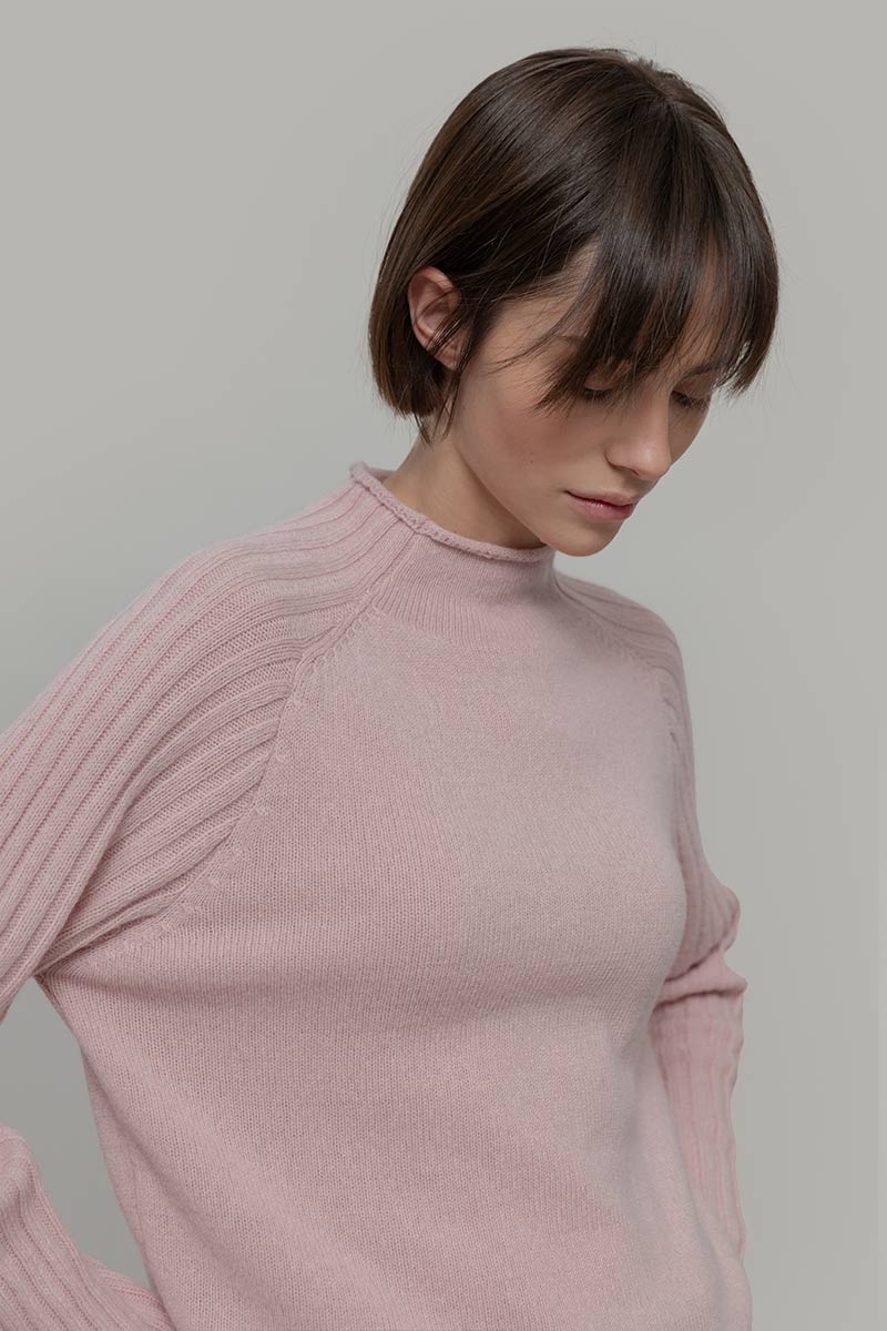 Loretta Women's Recycled Cashmere Mock Neck Sweater