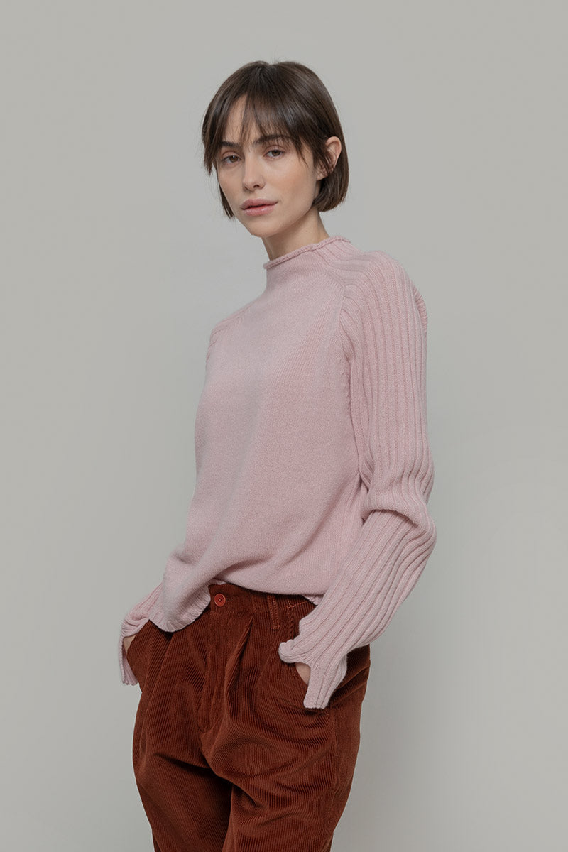 Loretta Women's Recycled Cashmere Mock Neck Sweater