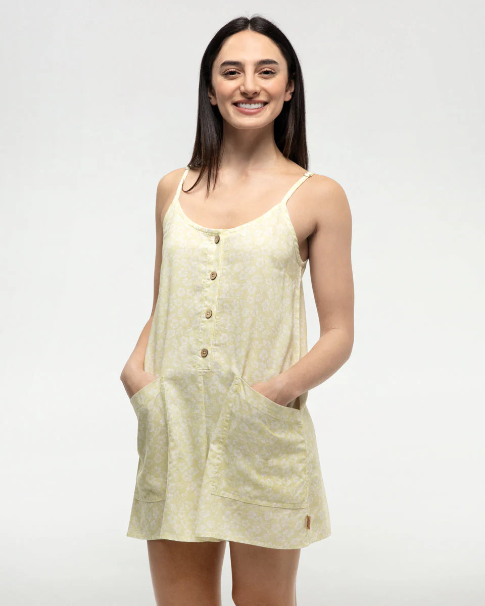 W Hemp Laurel Romper Sunray Peony