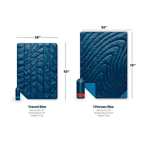 Travel Puffy Blanket - Burning Blue Fade