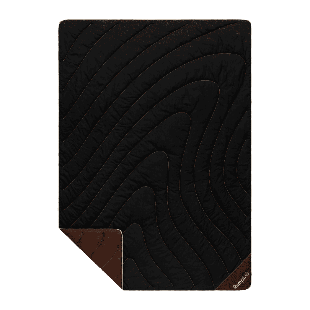 Rumpl Campfire Puffy Throw Blanket Black Mocha 1-Person