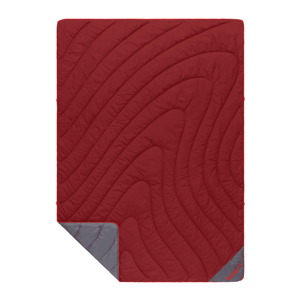 Rumpl Campfire Puffy Throw Blanket Cherry Charcoal 1-Person