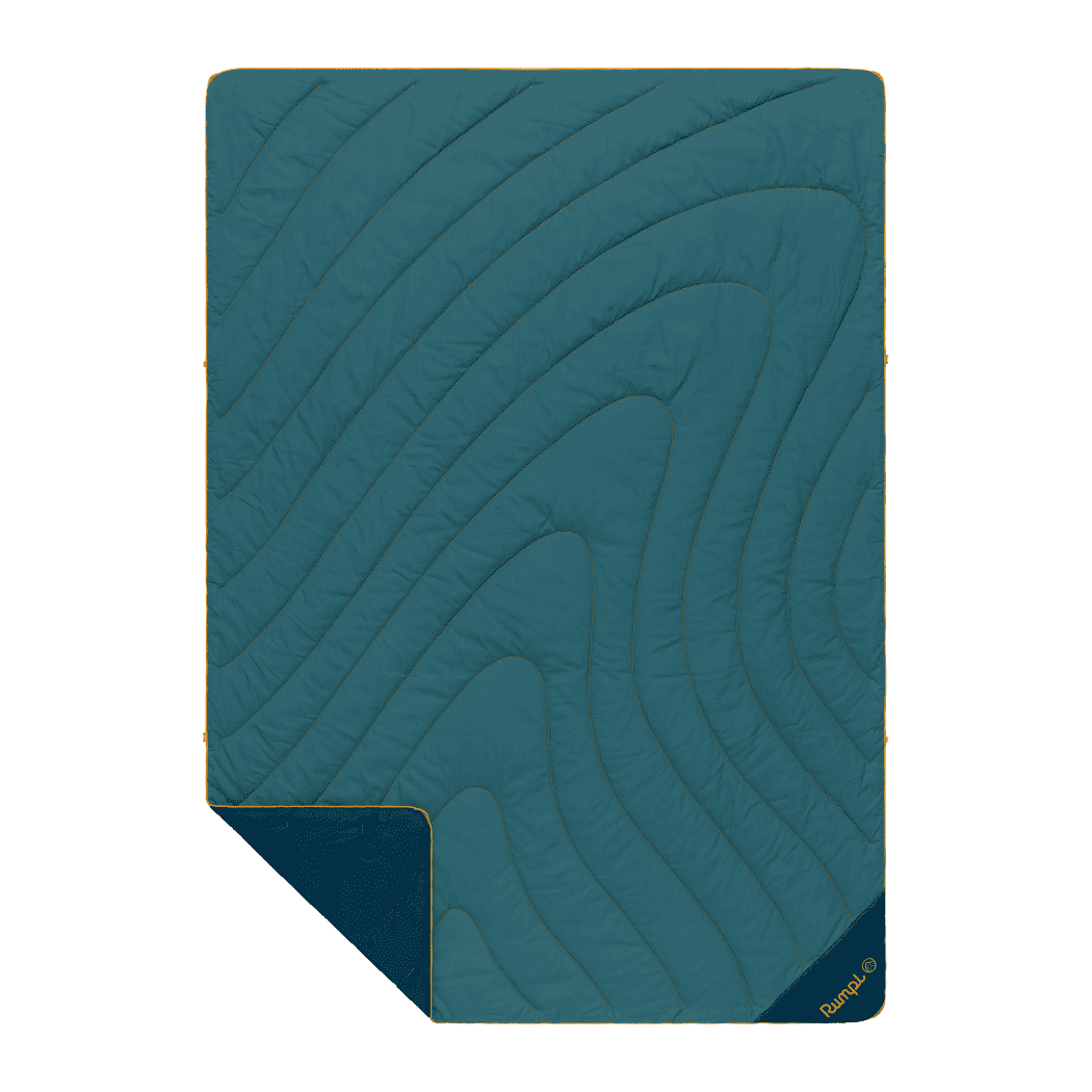 Rumpl Campfire Puffy Throw Blanket Sage Navy 1-Person