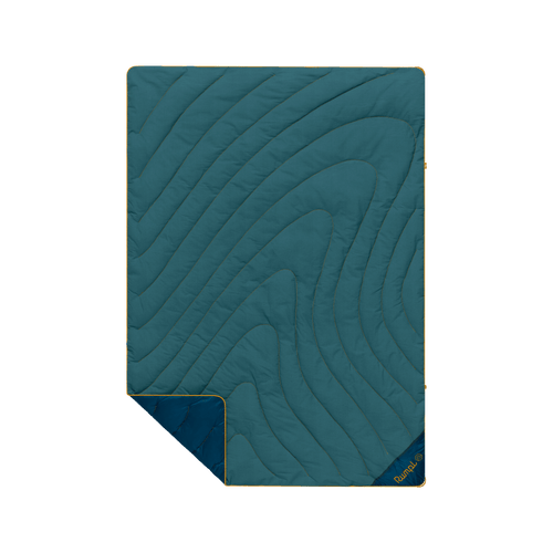 Campfire Puffy Throw Blanket - Sage Navy