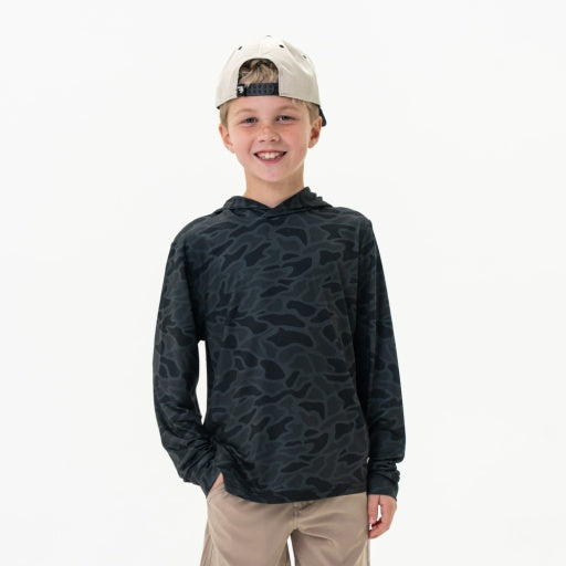 Youth Performance Hoodie Black Camo