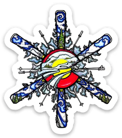 Blue Dog Stickers Snowflake
