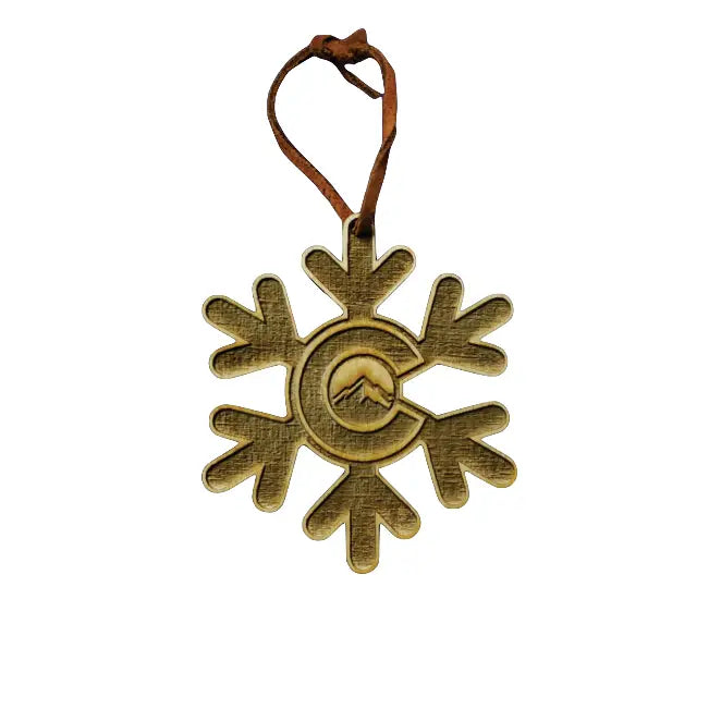 Hand-painted Birch Ornaments Colorado Snowflake