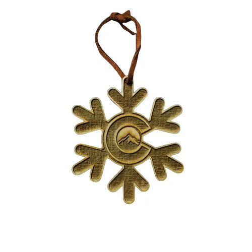 Hand-painted Birch Ornaments Colorado Snowflake