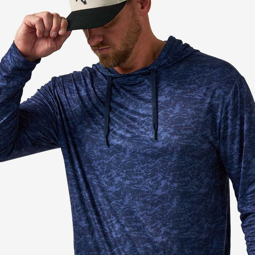 Performance Hoodie Navy Marsh Camo