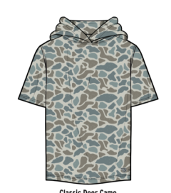 Short Sleeve Performance Hoodie Deer Camo