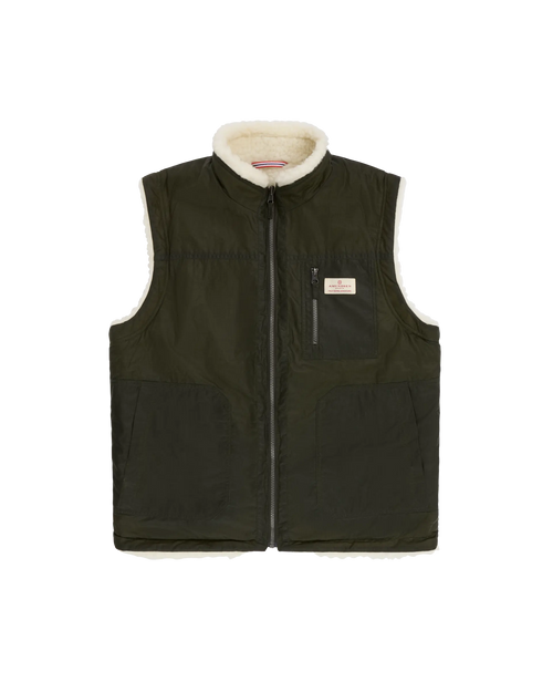 HARVESTER REVERSO WAXED VEST UNISEX - Olive