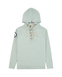 Women's Laced Boiled Hoodie Woad Green