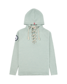 Women's Laced Boiled Hoodie Woad Green