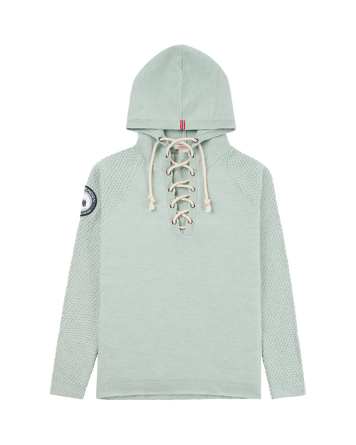 Women's Laced Boiled Hoodie Woad Green