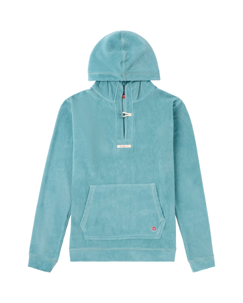 Comfy Cord Hood Sweater Aqua