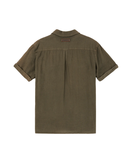 Traveler's Linen Short Sleeved Shirt Olive