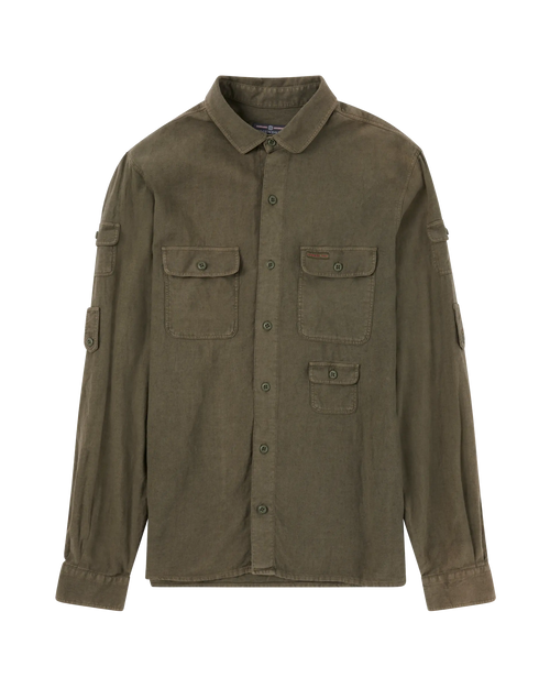 Traveller's Linen Shirt Olive
