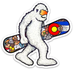 Blue Dog Stickers Yeti Snowboard