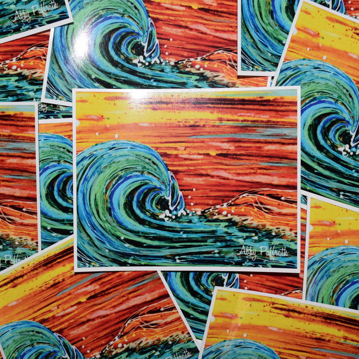 Art 4 All Stickers Sunset Surf